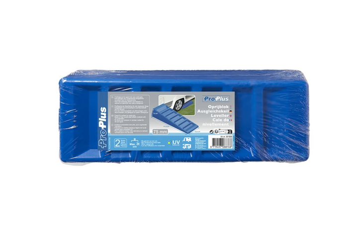 Juego de dos cuñas de nivelación ProPlus de 75 mm y 3000 kg.
