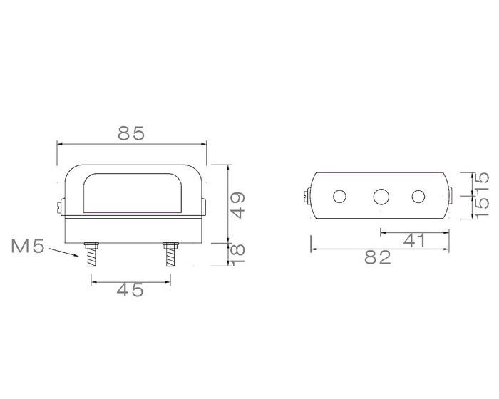 Piloto matrícula Aspöck Regpoint pequeño 12V 0,8m