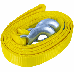 Cuerda de remolque con ganchos UNITRAILER correa de remolque 5m/50mm/7,5t amarilla
