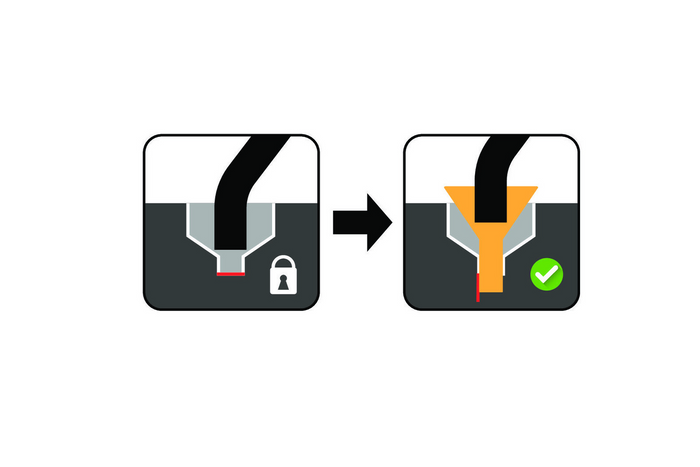 Adaptador de llenado de combustible LAMPA 66988 para depósitos de diésel/gasolina, diámetro 50-25 mm