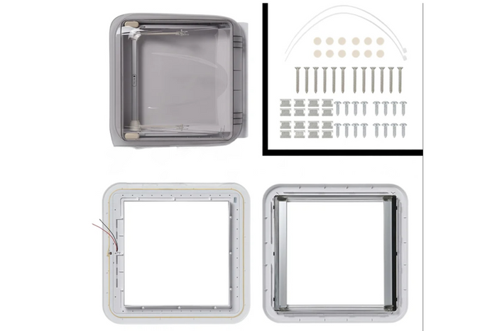 Ventana de techo para autocaravana ProPlus 610905V01 con iluminación LED, 400x400 mm.