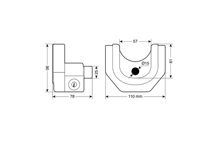 Protección de bola de enganche de remolque LAMP 65404 cerradura universal