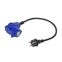 Adaptador con clavija Schuko para conector acodado CEE + base Schuko Proplus 373528 cable 40cm