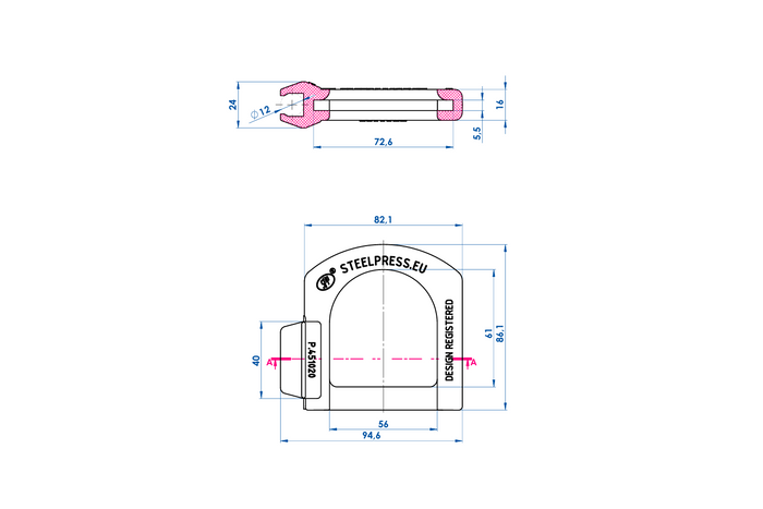 Tapa de seguridad para enganche de bola STEELPRESS de 5,5 mm con espacio para tapón