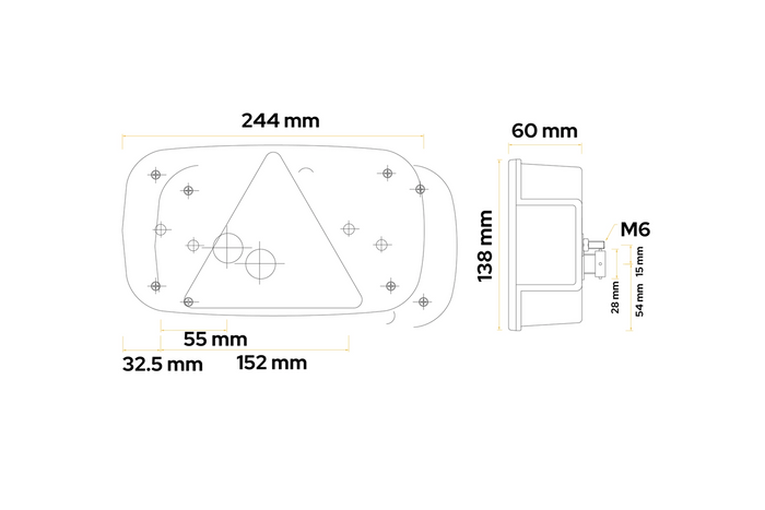Piloto trasero ASPÖCK MULTIPOINT III bayoneta 8PIN 7 funciones derecha