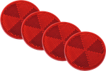 Reflectores redondos autoadhesivos rojos DOBPLAST 60 mm, juego de 4 reflectores