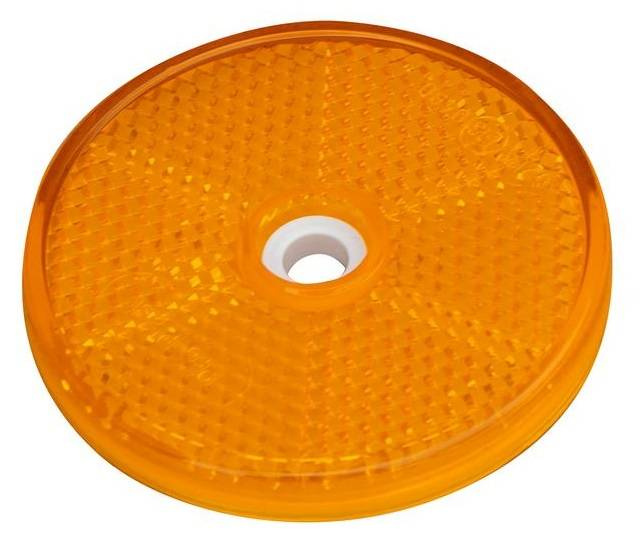 Reflector redondo, diámetro 60 mm, naranja con hueco