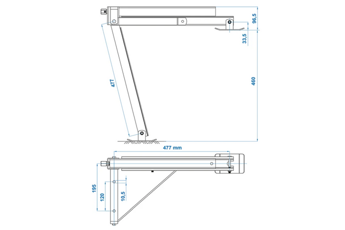 Soporte de esquina extensible ProPlus 361510, lado delantero derecho/trasero izquierdo del remolque, 600 kg, 460 mm
