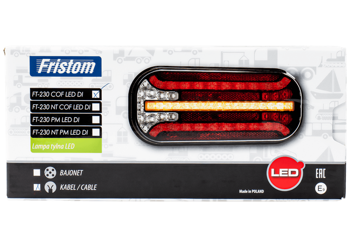 Luz trasera FRISTOM FT-230 LED 6 funciones universal