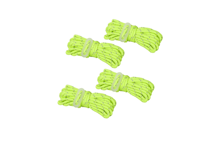 Juego de cuatro vientos ProPlus 361802 fluorescentes para una tienda de campaña de 4 m