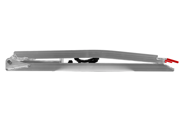 Rampa plegable UNITRAILER ALR003 de aluminio para remolque de 221 cm y 340 kg con correa y soporte.