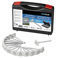 Juego de estacas para tienda de campaña ProPlus 361736V02, estacas metálicas en caja, 15 unidades.