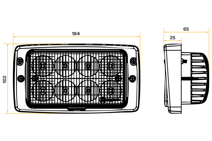 Reflector de luz de trabajo LED TT Technology TT.13341-FT 8xLED 3200lm para Fendt