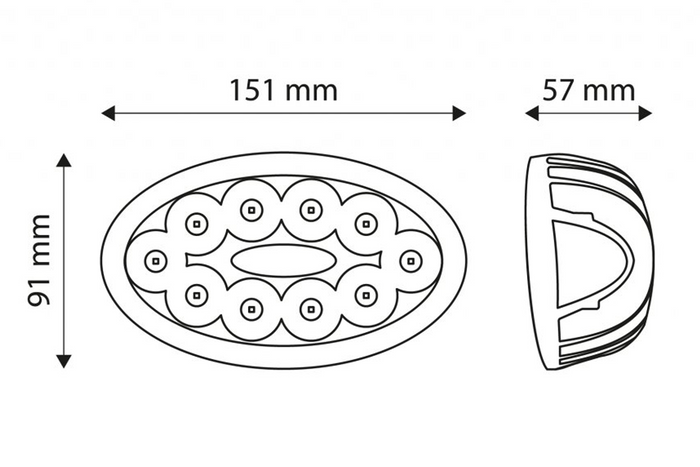 Reflector de luz de trabajo LED TT TECHNOLOGY TT.13230 10xLED 30W 2400lm