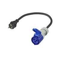 Adaptador con enchufe Schuko y toma CEE 16A 230V ProPlus 373526 cable 40cm
