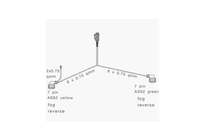 Arnés de remolque para instalación eléctrica ASPÖCK de 5,5 m, conector de bayoneta de 13 pines, 2 x 7 pines, ASS2