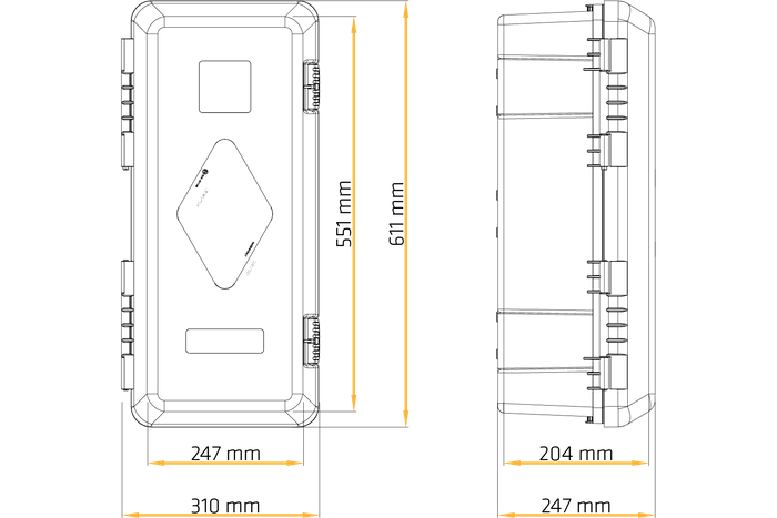 Caja extintor 6kg DAKEN 82070 ADAMANT 611x310x247mm rojo