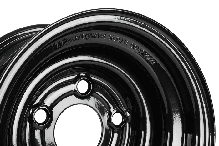 Llanta de acero para remolque UNITRAILER negra 6Jx10"H2 5x112 ET:-4