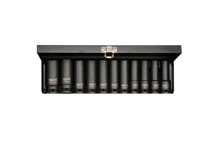YATO YT-1054 Vasos de impacto largos 1/2" 11 piezas.
