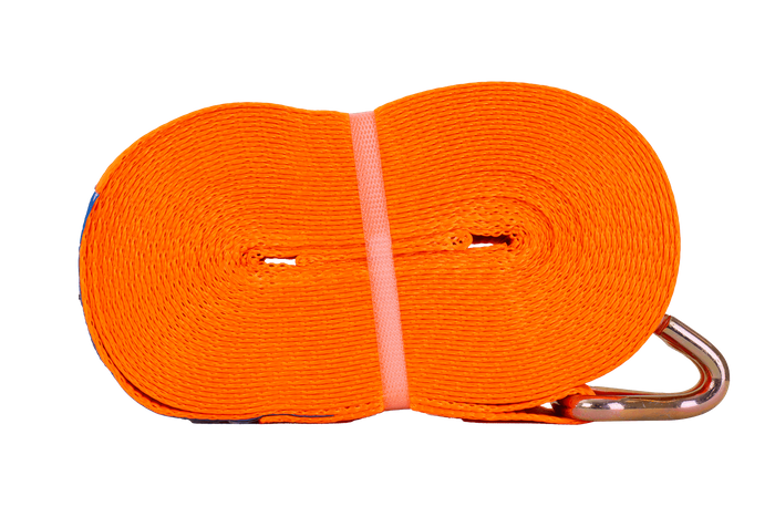 Cinta transportadora UNITRAILER de 15 m/50 mm/5 t de color naranja con tensor