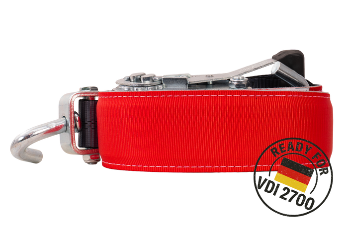 Correa de transporte para grúa HEFFA CARLINE 130, correa de sujeción de ruedas, 2,8 m/50 mm/5 t, VDI 2700