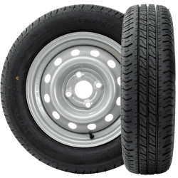 Juego de dos ruedas para remolque LINGLONG TIRES 155/70 R13 75N UNITRAILER RIMS 4Jx13"H2 4x100 ET:30