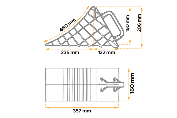 Calzo de rueda con soporte de montaje AL-KO UK46 h:206mm