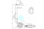 Rueda jockey automática UNITRAILER con manivela 400 kg 60 mm 470-785 mm