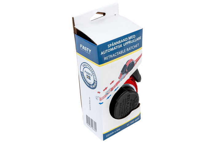 Cinta transportadora retráctil automática FASY de 5 m/25 mm/0,35 t roja