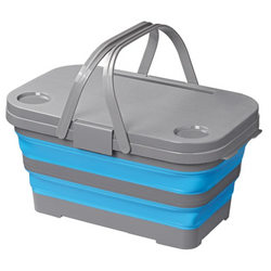 Cesta de picnic con tapa ProPlus 370315, cesta plegable con función de mesa, 20 L.