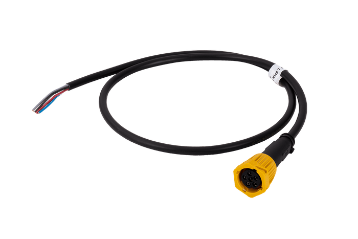 Conector bayoneta 6 PIN izquierdo FRISTOM para remolque, amarillo con cable de 1 m