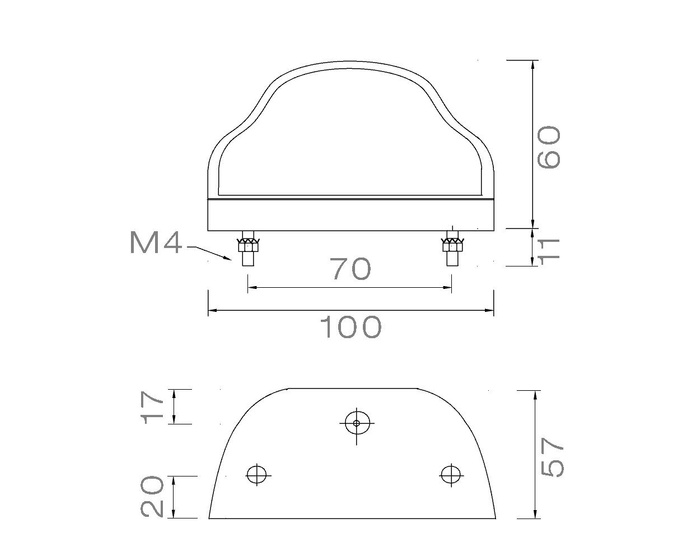 Luz de la placa de matrícula Aspöck Regpoint LED 0,8 m