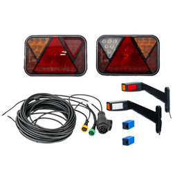 Juego de luces: luces traseras LED FRISTOM FT-270 + luces de posición laterales LED FRISTOM FT-145 + arnés MANTES de 7 m y 13 pines