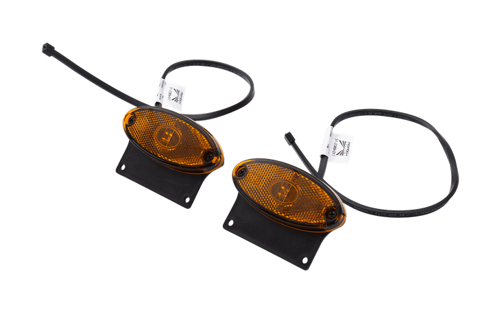 Juego de dos luces de posición LED ASPÖCK FLATPOINT II, naranja, universales, con soporte