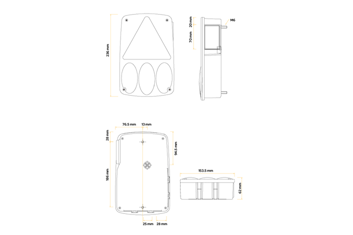 ASPÖCK Earpoint IV luz trasera, 5 funciones, derecha