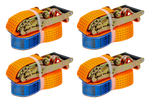 Juego de cuatro correas de transporte UNITRAILER de 6 m/50 mm/5 t de color naranja con tensor.