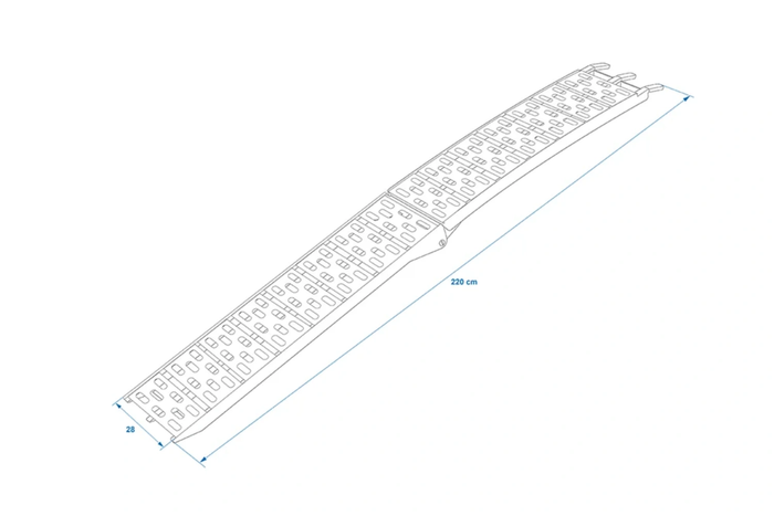 Rampas plegables de aluminio ProPlus 390096 para remolques, 220 cm, 680 kg, juego de 2