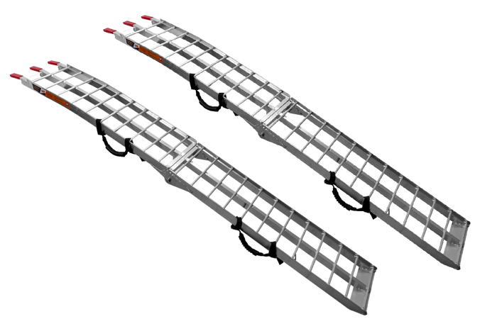 Rampas plegables UNITRAILER ALR002 de aluminio para remolques de 221 cm y 680 kg con correa, juego de 2