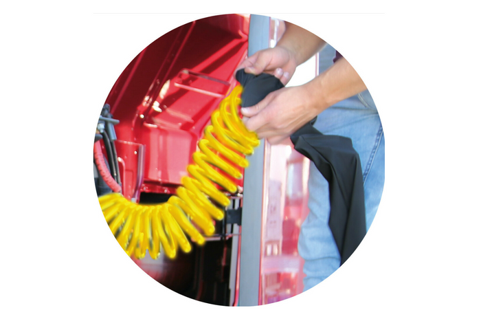 Funda para cable en espiral LAMPA Truck-Tights 97172, funda flexible azul, 220 cm de diámetro, 11 cm.