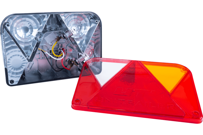 Juego de luces: luces traseras DOBPLAST DPT35 + luces de posición laterales ASPÖCK FLEXIPOINT I + arnés MANTES 4,5 m 7PIN