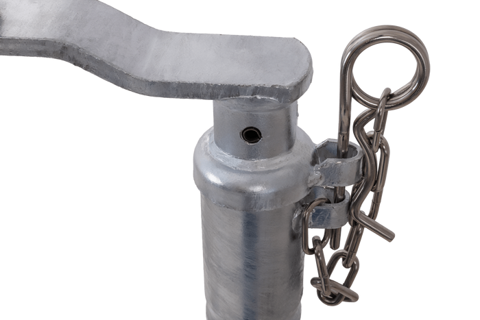 Rueda de apoyo KNOTT TK48, tubo corrugado, 300 kg, 48 mm, 700-940 mm