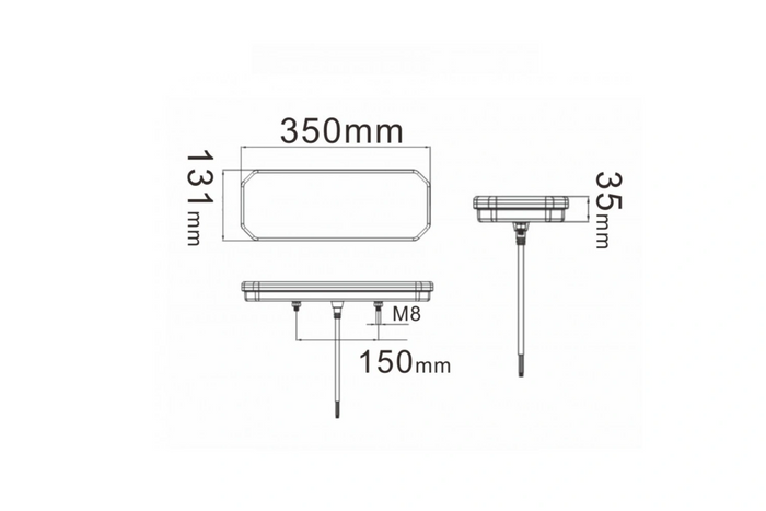 Luces traseras TruckLED L1949+L1950 con cable LED de 0,45 m y 6 funciones (izquierda y derecha).