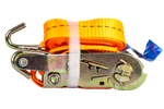 Juego de cuatro correas de transporte UNITRAILER de 2 m/50 mm/5 t de color naranja con tensor.