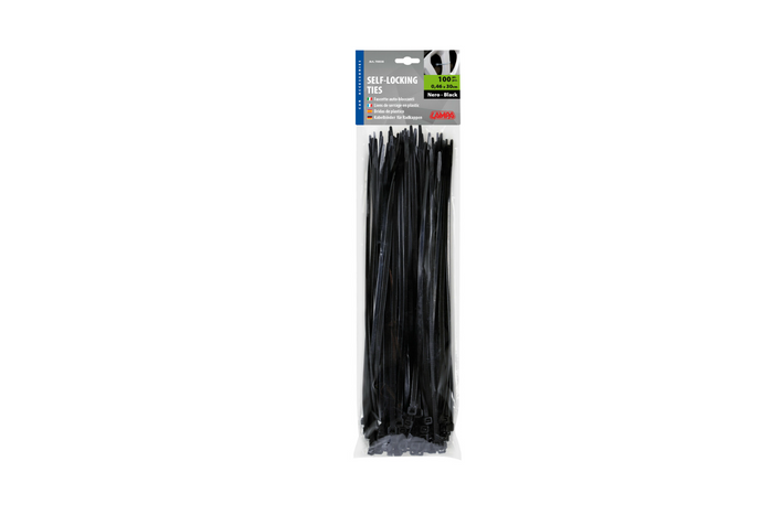Bridas para cables LAMPA 70038, negras, 30 cm, 100 unidades.
