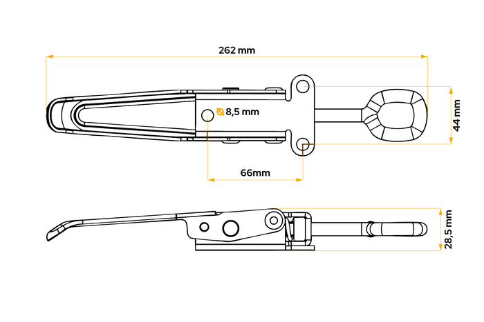 Bloqueo excéntrico del enganche lateral del remolque KNOTT 6S5684.001