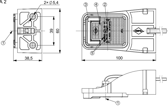 Lámpara de señalización universal LED HORPOL LD 2732 con soporte