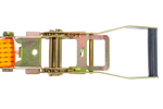 Juego de cuatro correas de transporte UNITRAILER de 2 m/50 mm/5 t de color naranja con tensor.