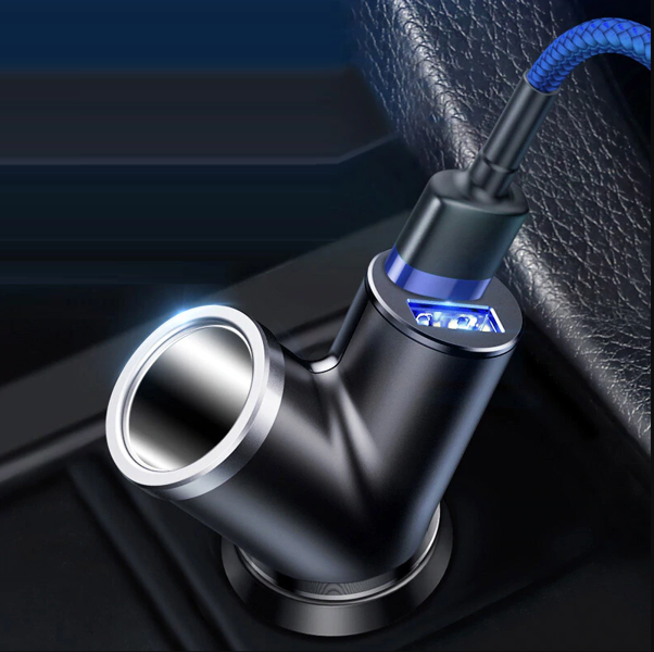 Cargador de coche BASEUS tipo Y 2xUSB, toma de encendedor de cigarrillos de 40 W