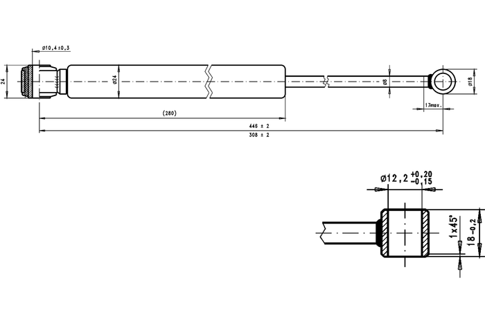 Dispositivo de seguridad/amortiguador de freno AL-KO 101VB para remolques de 700 a 1000 kg.