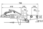 Dispositivo de inercia AL-KO 90S/3 con enganche AK161 para remolque de 1000 kg con lanza cuadrada